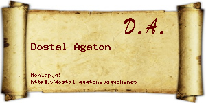 Dostal Agaton névjegykártya